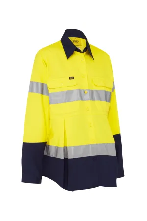 Womens Taped Hi-Vis Maternity Drill Shirt