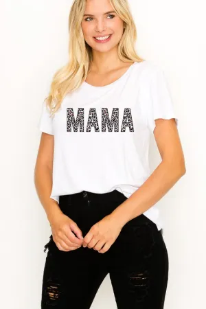 Women's white rayon "Mama" lounge maternity & post natal T-shirt