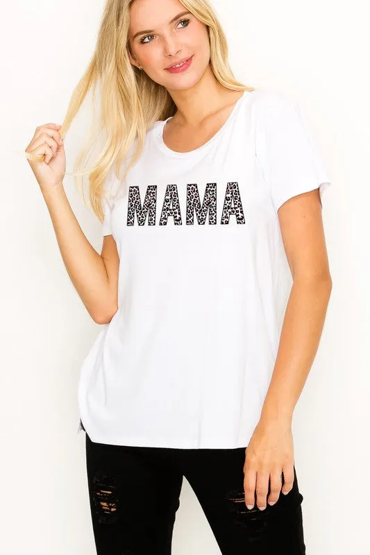 Women's white rayon "Mama" lounge maternity & post natal T-shirt
